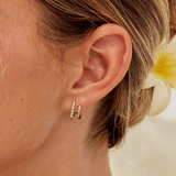 Brincos de garra em ouro 18K e cristal